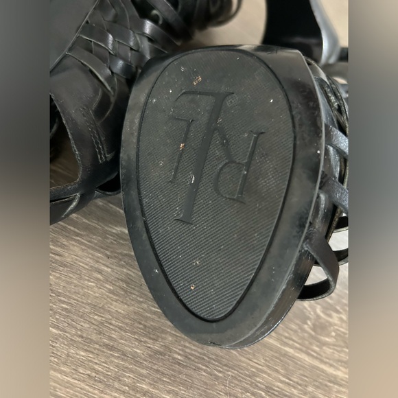 Women’s strappy leather high block heel Ralph Lauren sandals - Picture 11 of 11